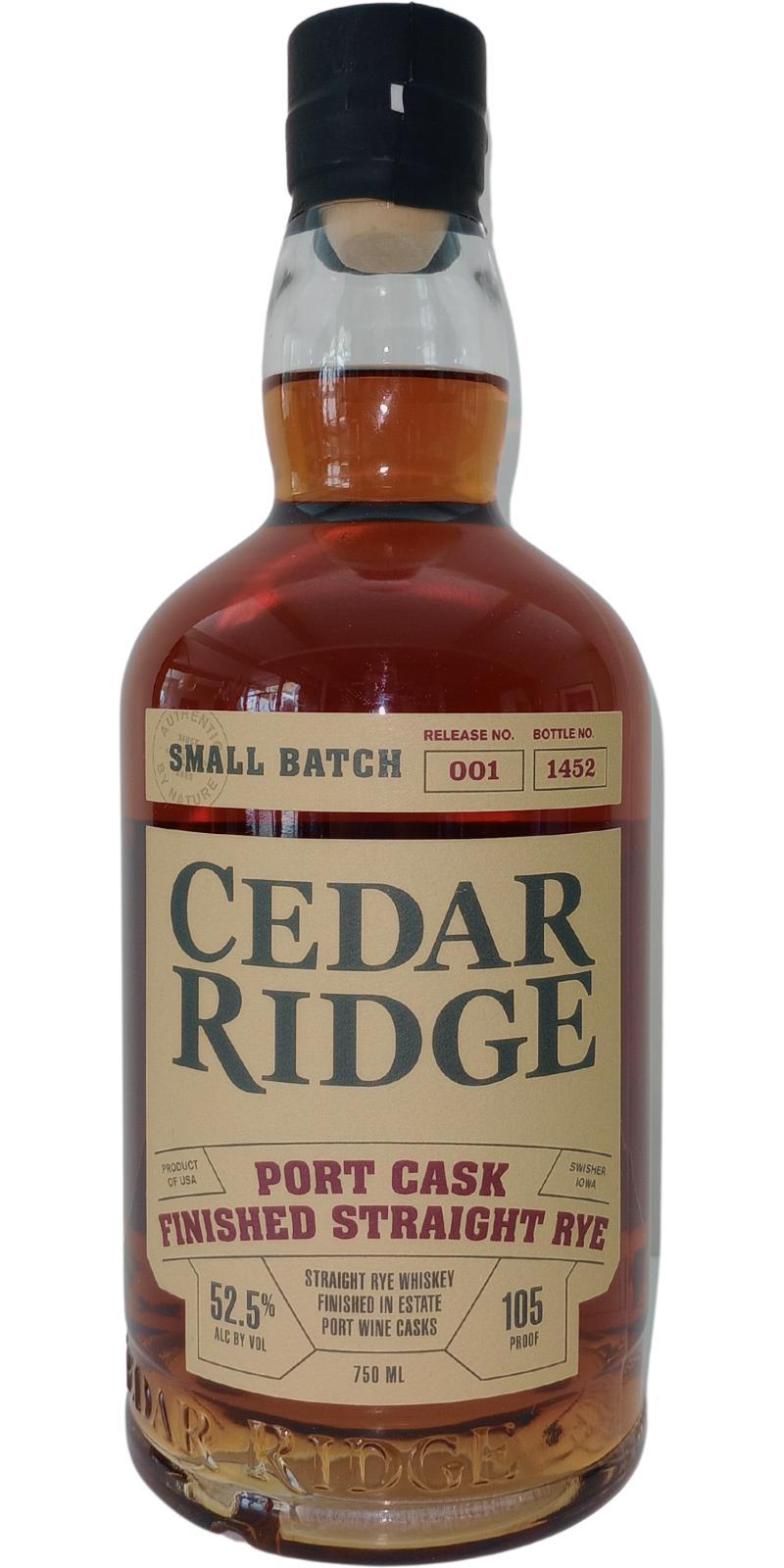 Cedar Ridge Small Batch Straight Rye