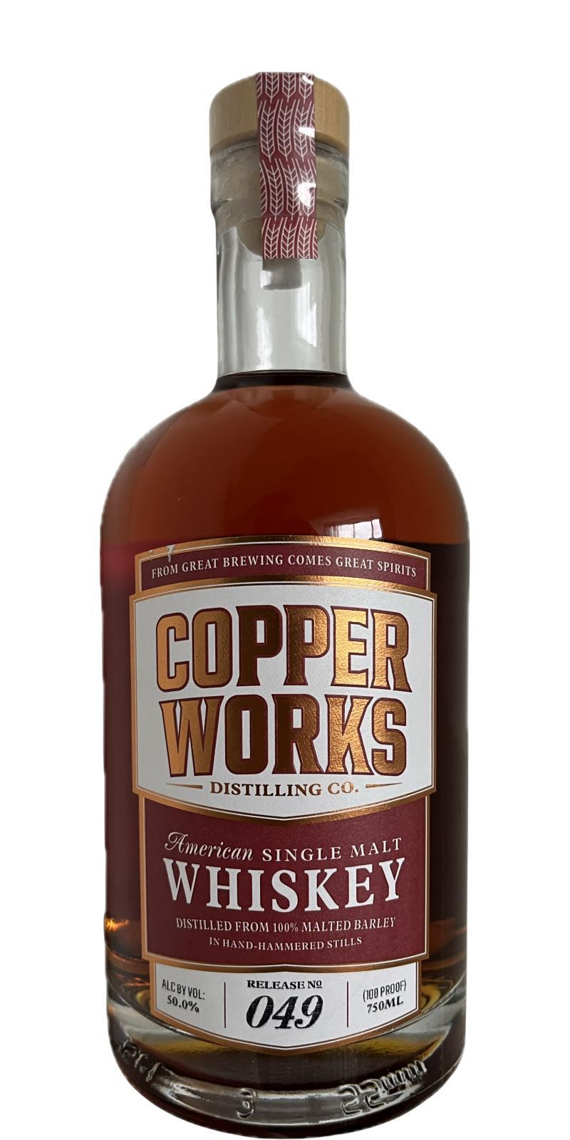 Copperworks American Single Malt Whiskey  Release No. 049