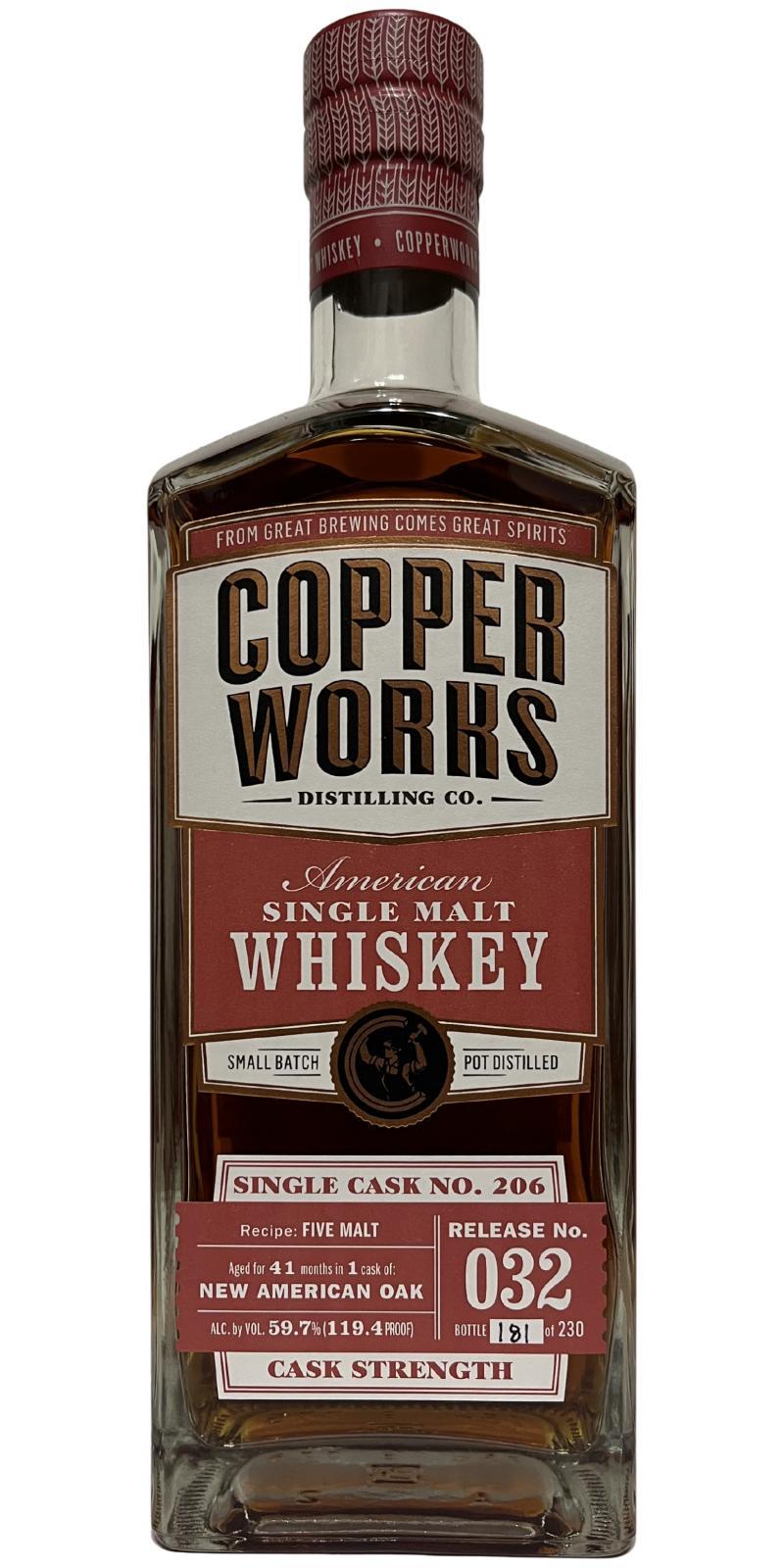 Copperworks American Single Malt Whiskey  Release No. 032