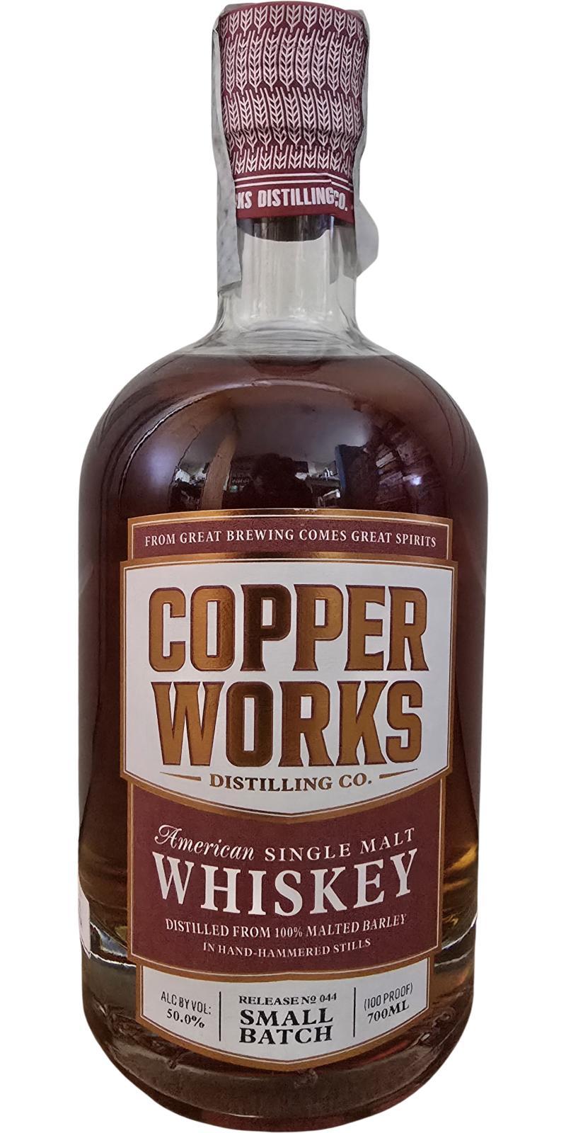 Copperworks American Single Malt Whiskey  Release No. 044