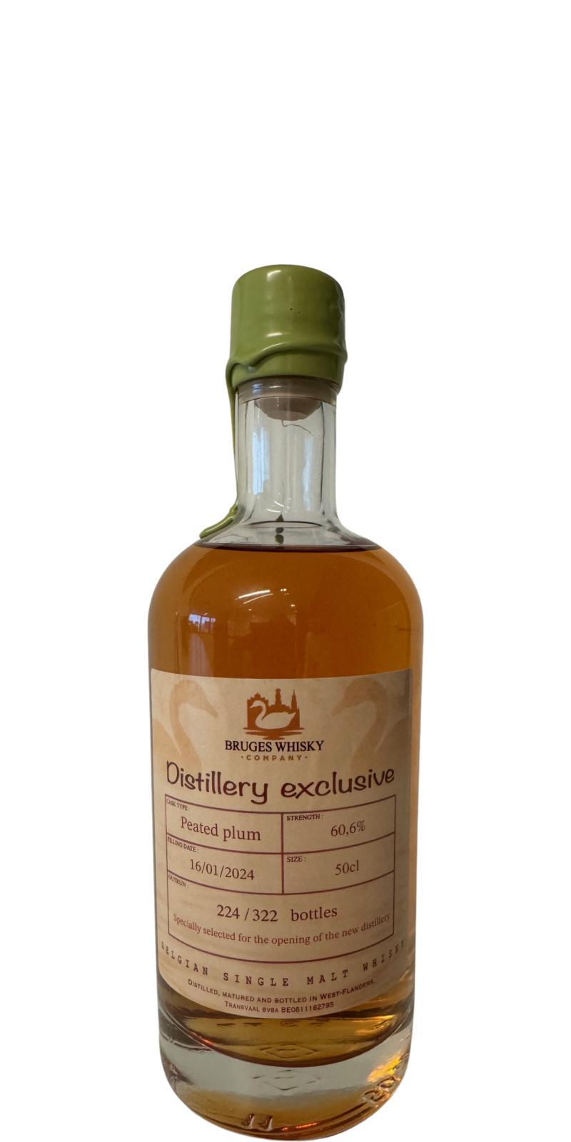 Bruges Whisky Company Peated plum  Distillery Exclusive