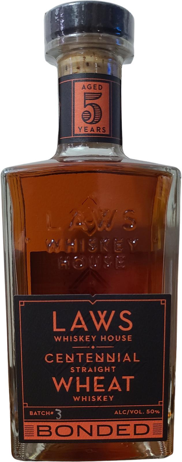 Laws 05-year-old  Centennial Straight Wheat Whiskey