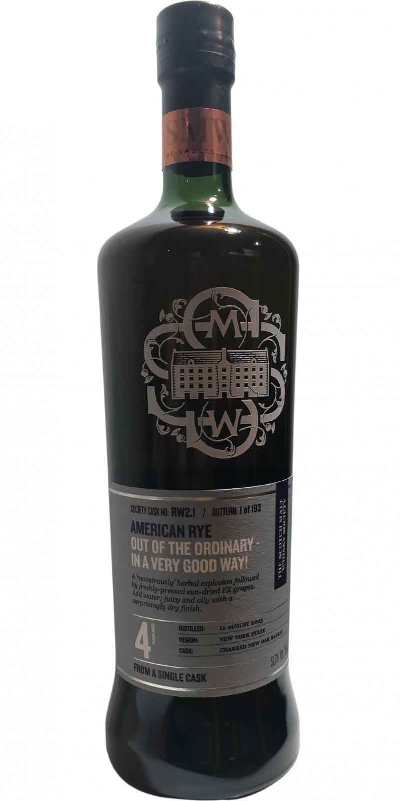 American Rye Whiskey 2015 SMWS RW2.1  Out of the ordinary - in a very good way!