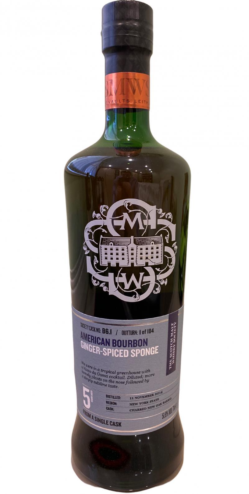Bourbon Whiskey 2014 SMWS B6.1  Ginger-spiced sponge