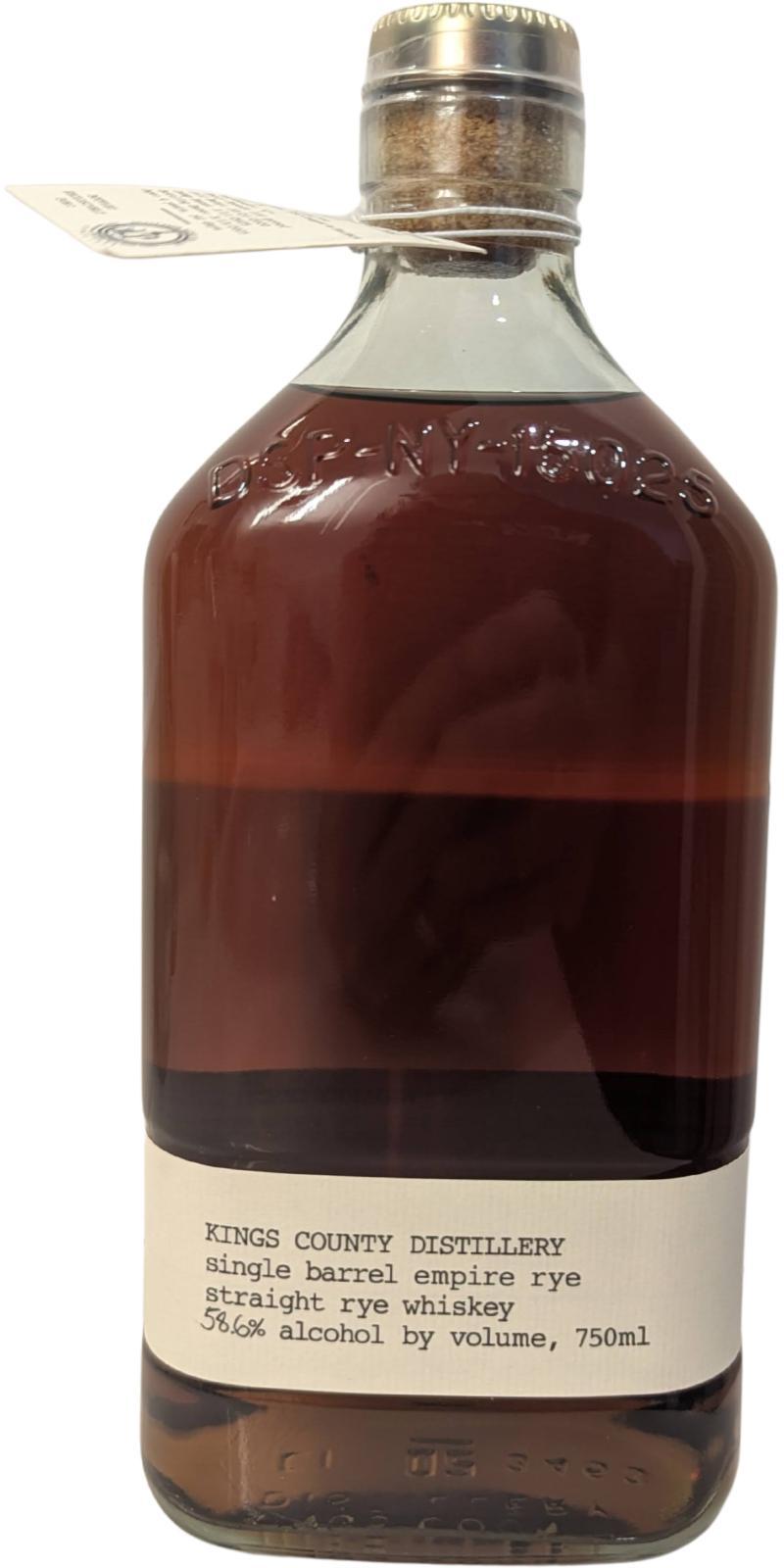 Kings County Distillery 2020  Single Barrel Empire Rye