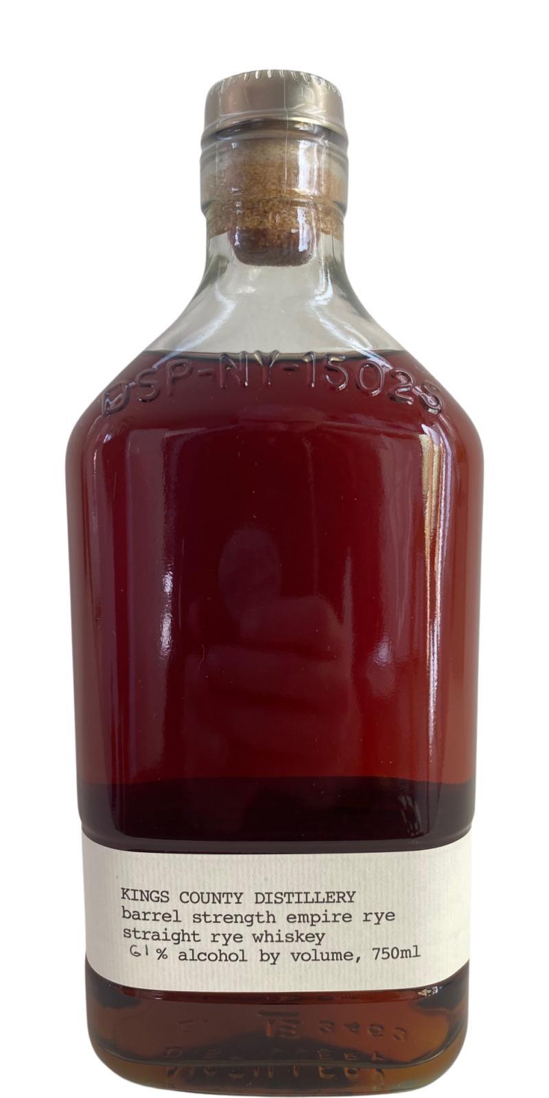 Kings County Distillery Empire Rye  Straight Rye Whiskey - Barrel Strength