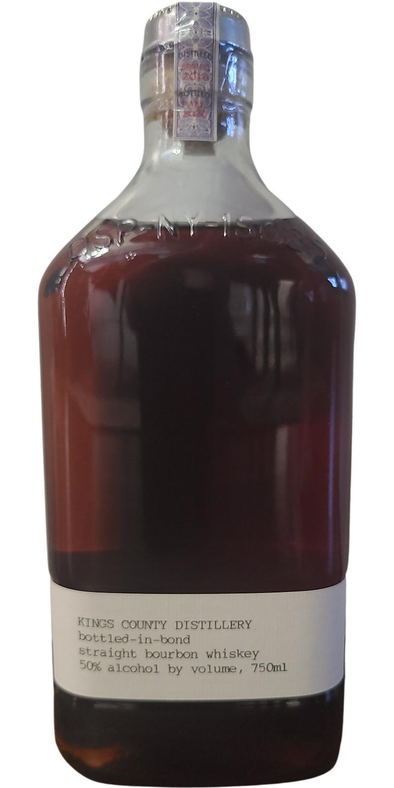 Kings County Distillery Straight Bourbon Whiskey  Bottled in Bond