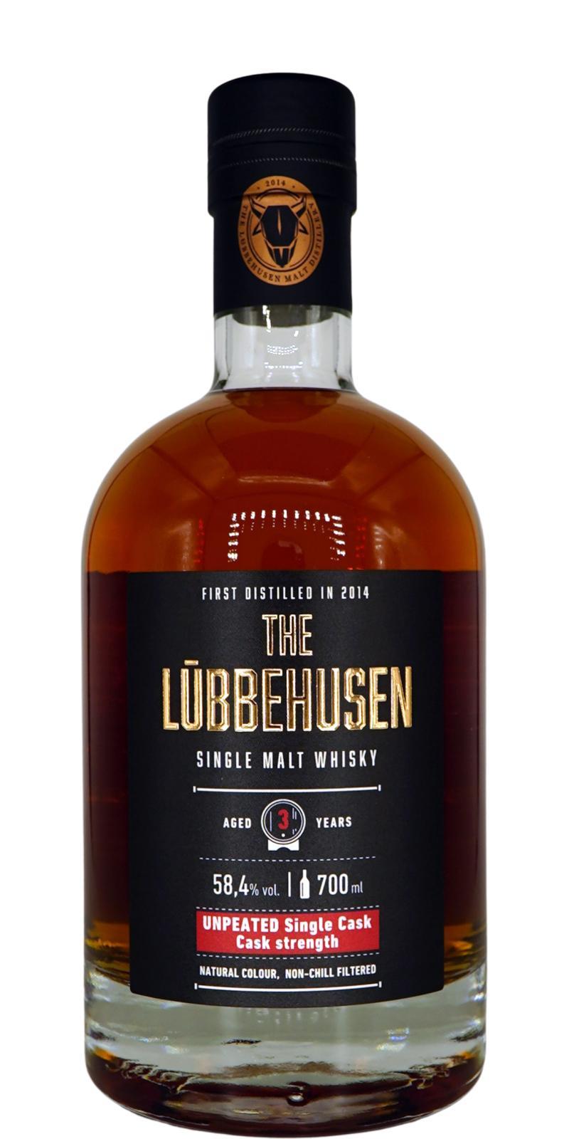 The Lübbehusen 03-year-old  Unpeated Single Cask - Cask Strength