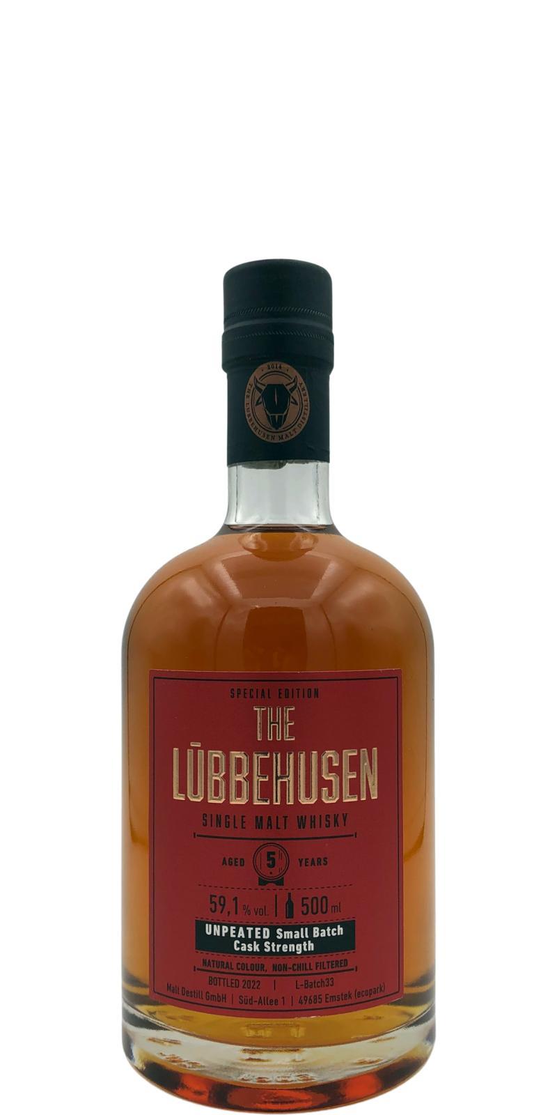 The Lübbehusen 05-year-old  Unpeated Small Batch - Cask Strength