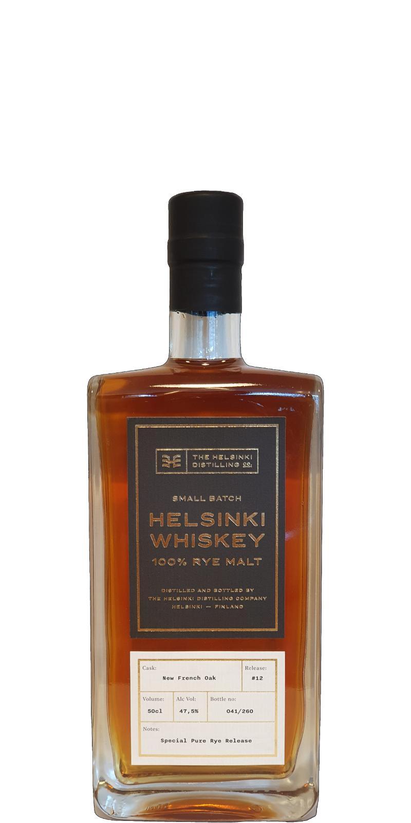 Helsinki Whiskey 100% Rye Malt - Release #12  Small Batch