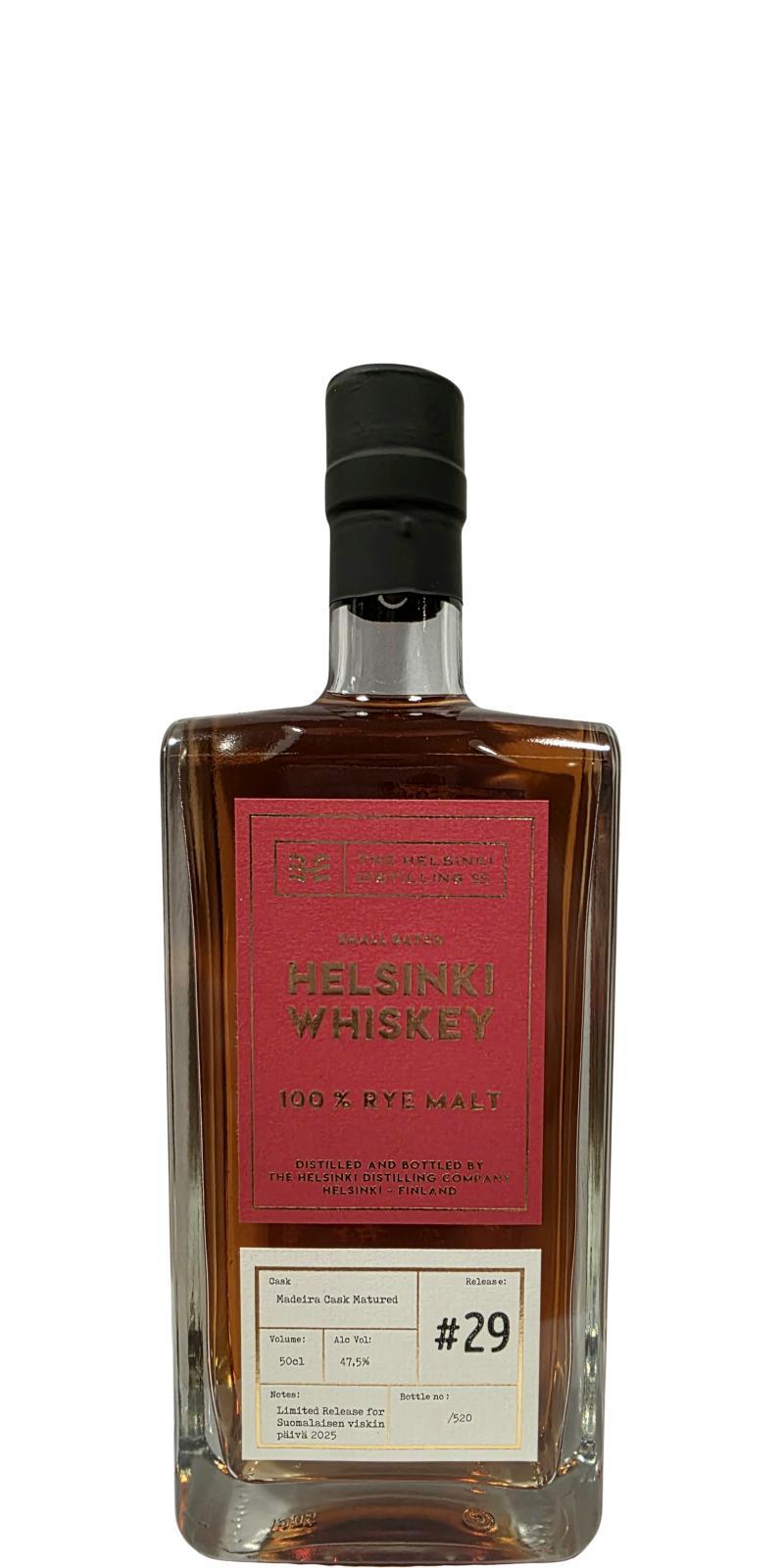 Helsinki Whiskey 100% Rye Malt - Release #29  Small Batch