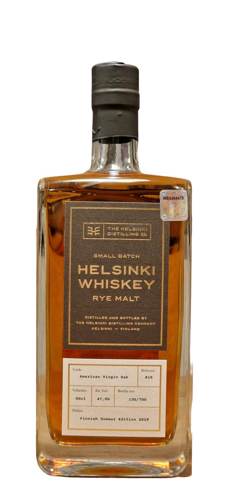 Helsinki Whiskey Rye Malt - Release #15  Small Batch