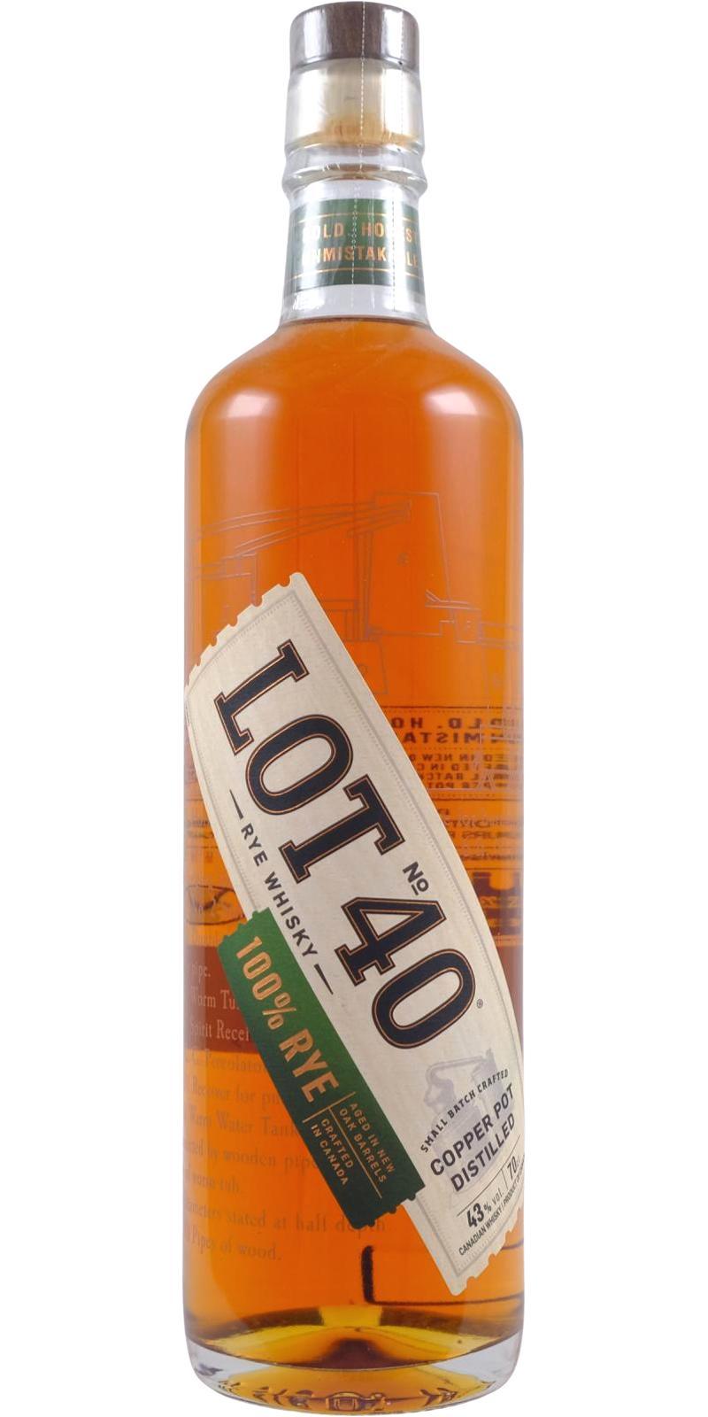 Lot No. 40 100% Rye Whisky  Small Batch