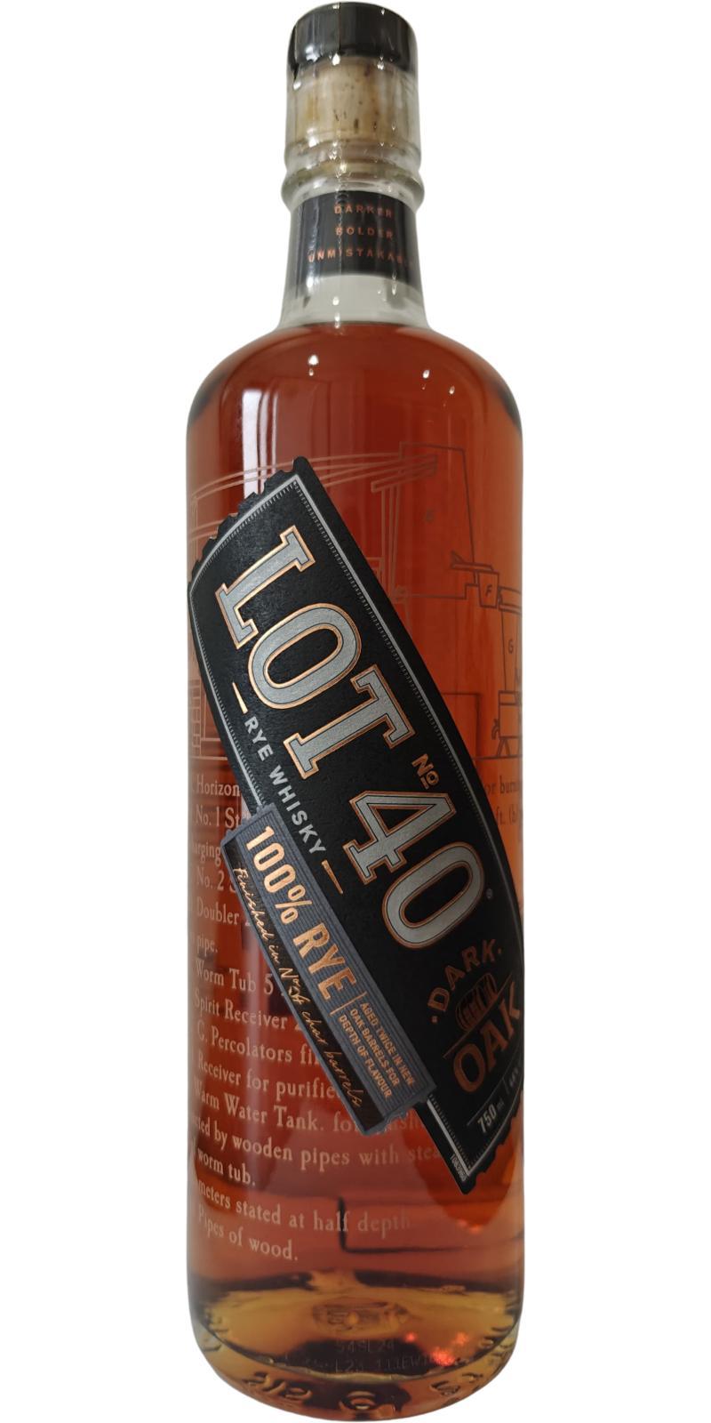 Lot No. 40 Dark Oak  100% Rye Whisky