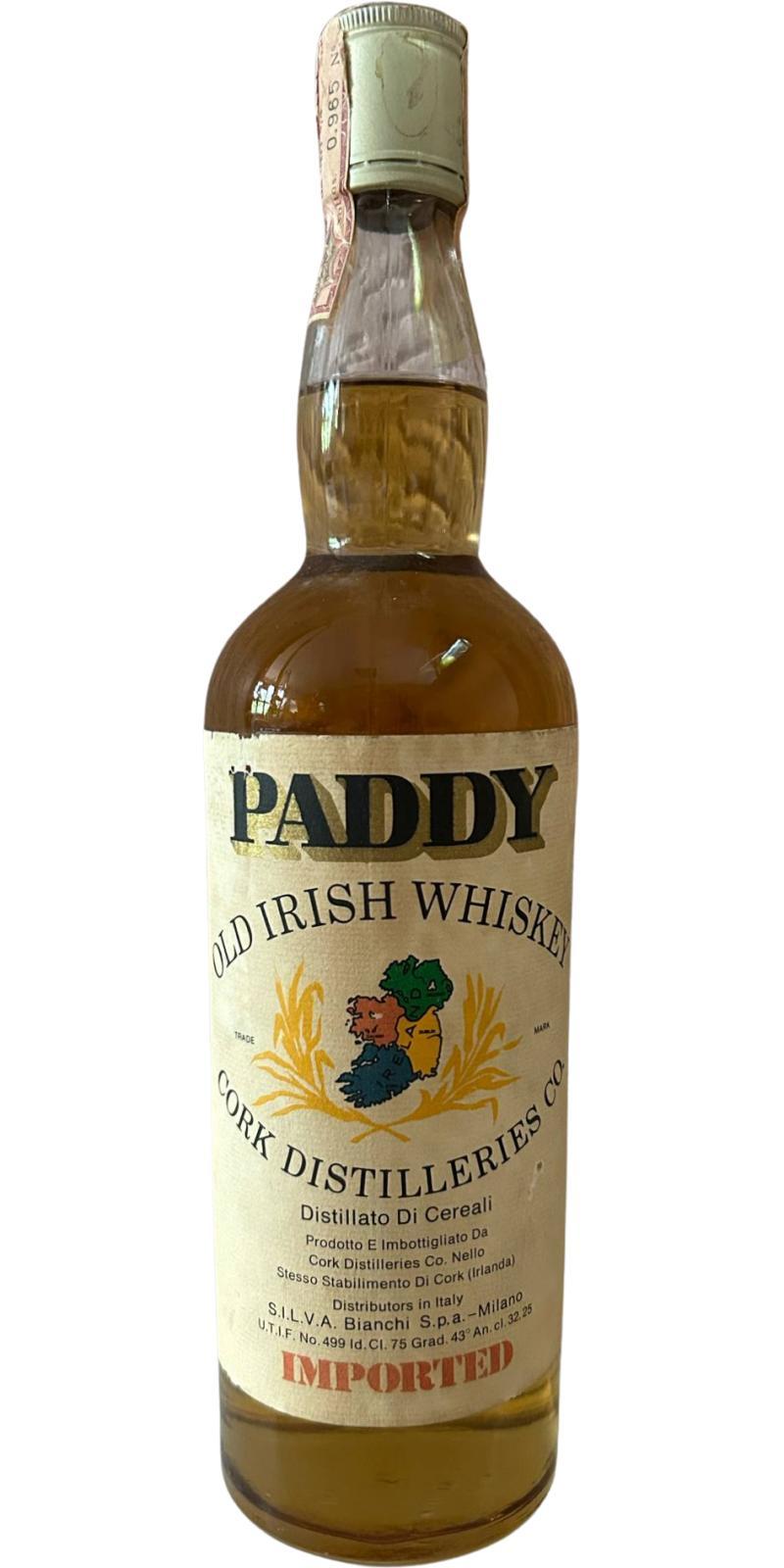 Paddy Old Irish Whiskey  Cork Distilleries Co. - Imported