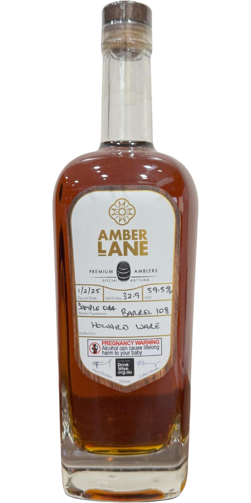 Amber Lane 04-year-old  Barrel 108 - Handfilled - Premium Amblers