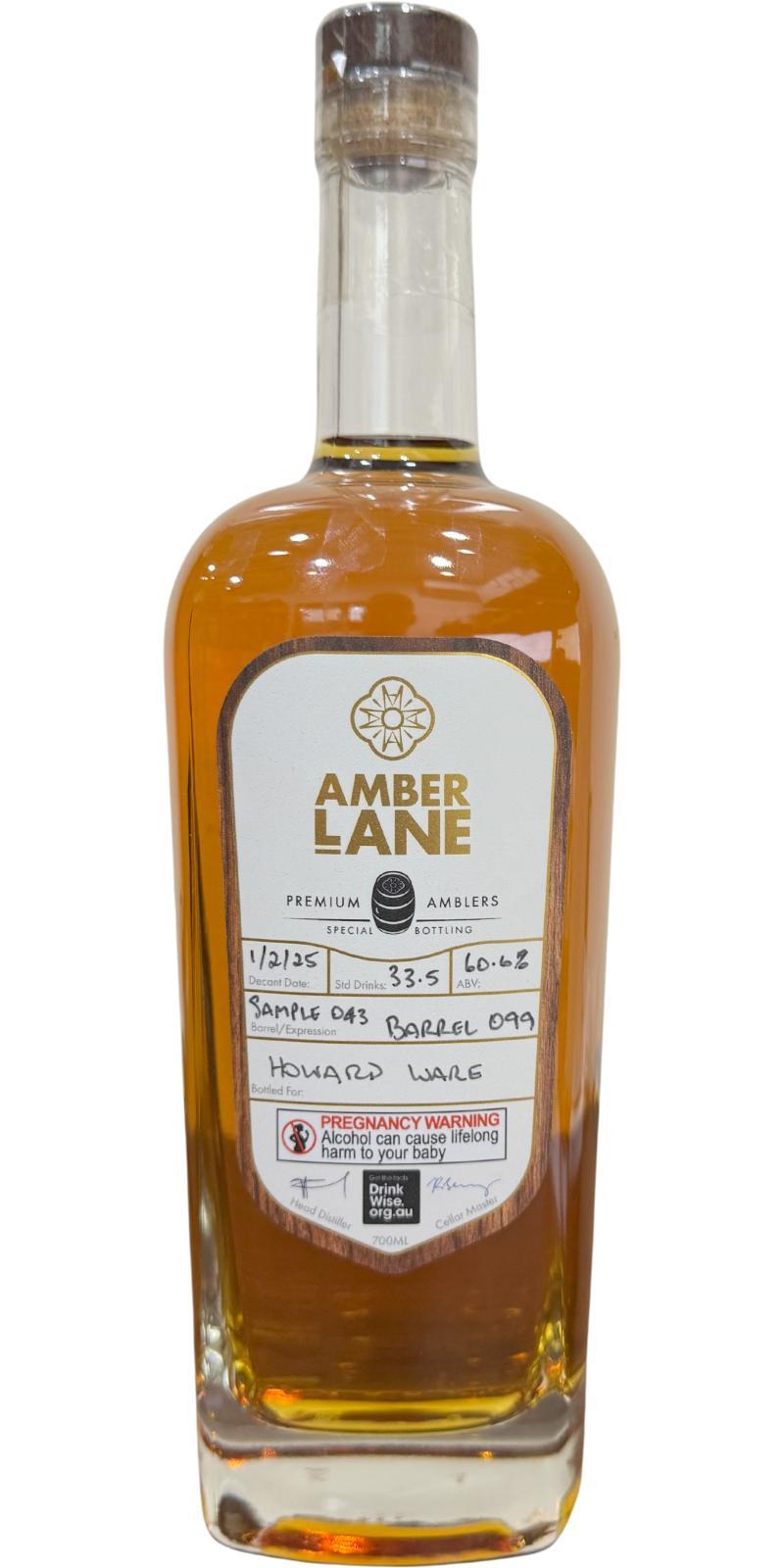 Amber Lane 04-year-old  Cask 099 - Handfilled - Premium Amblers