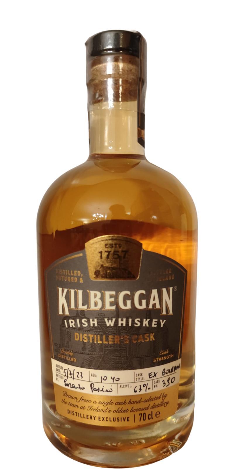 Kilbeggan 2012  Distillery Exclusive - Hand Filled