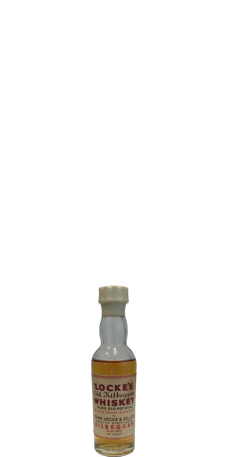 Locke's Old Kilbeggan Whiskey  Pure Old Pot Still