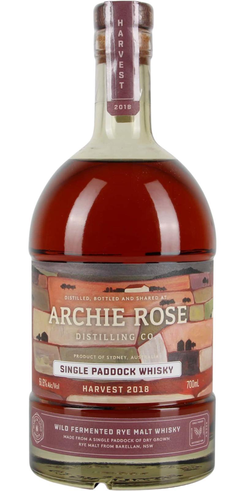 Archie Rose 2018  Single Paddock Whisky Harvest