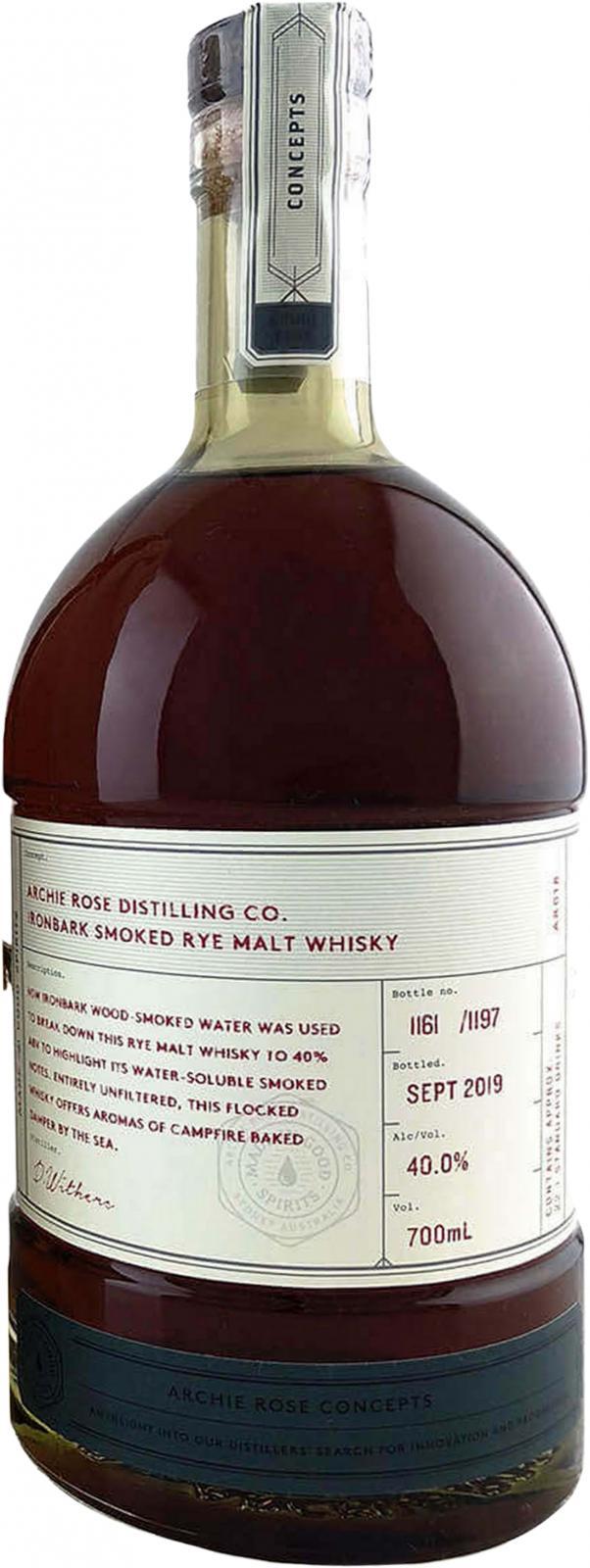 Archie Rose Ironbark Smoked Rye Malt Whisky