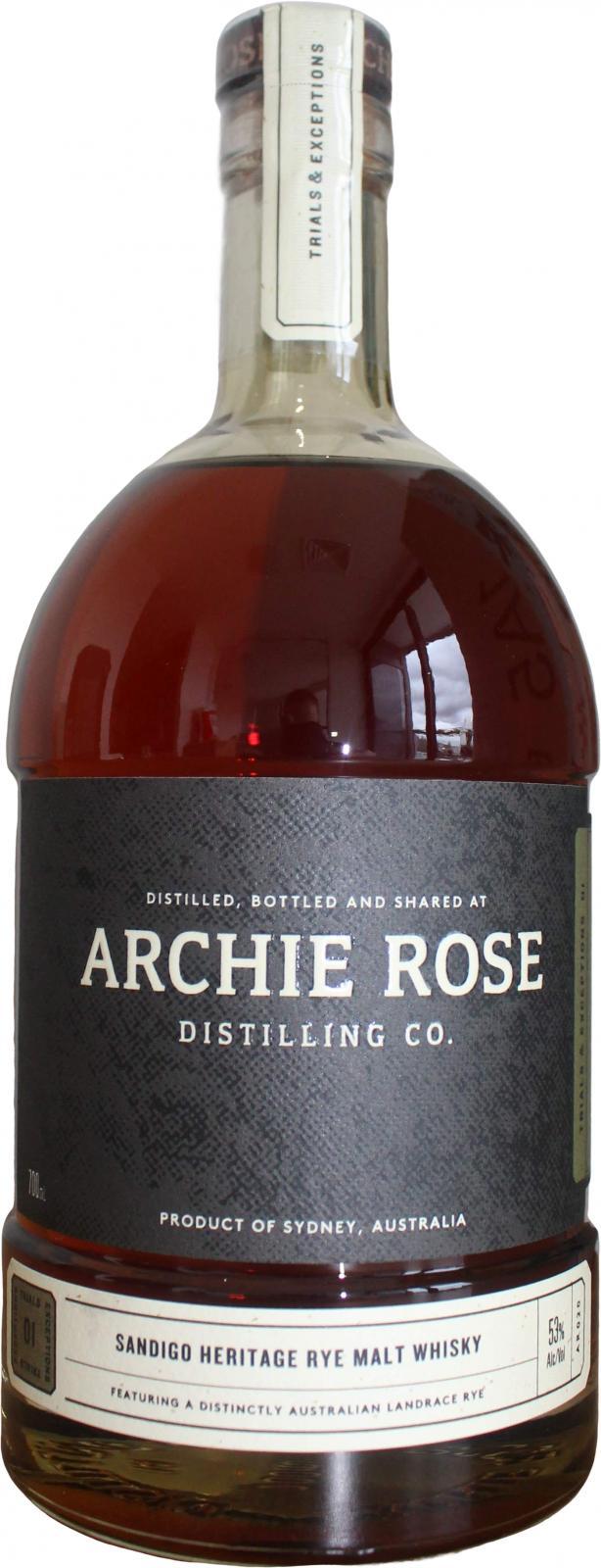 Archie Rose Sandigo Heritage Rye Malt Whisky