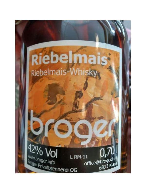 Broger Vorarlberger Riebelmais  100% Vorarlberger Riebelmais-Whisky