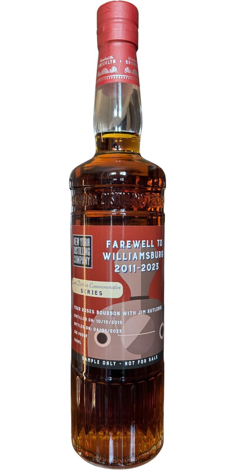 New York Distilling Company 2013  Farewell to Williamsburg 2011-2023 - Guest Distiller Commemorative Series