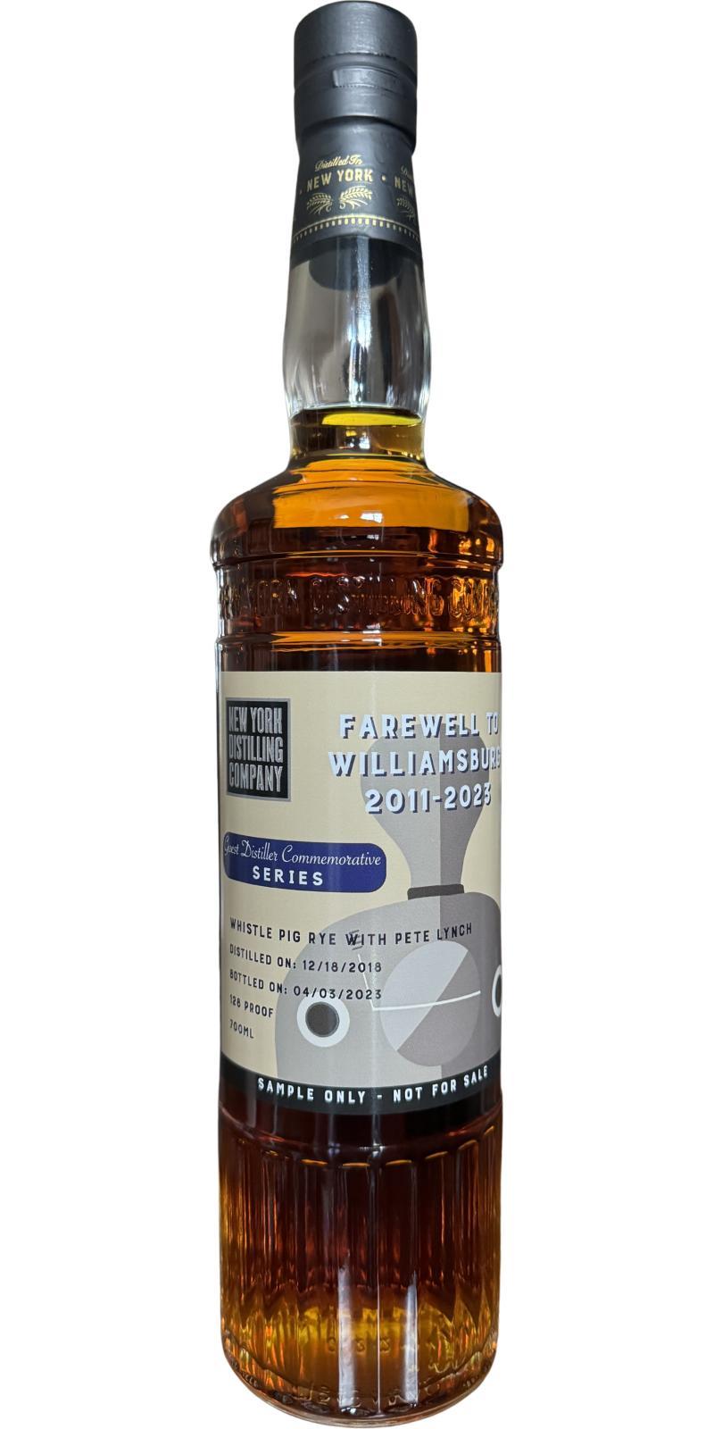 New York Distilling Company 2018  Farewell to Williamsburg 2011-2023 - Guest Distiller Commemorative Series