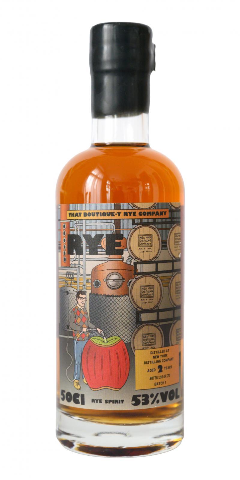 New York Distilling Company Batch 1 TBWC  Rye