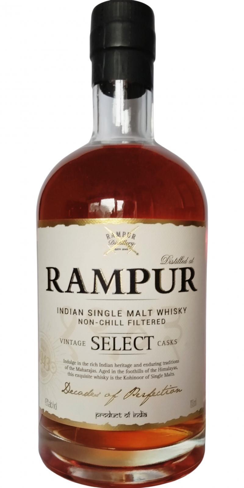 Rampur Vintage Select Casks  Indian Single Malt Whisky