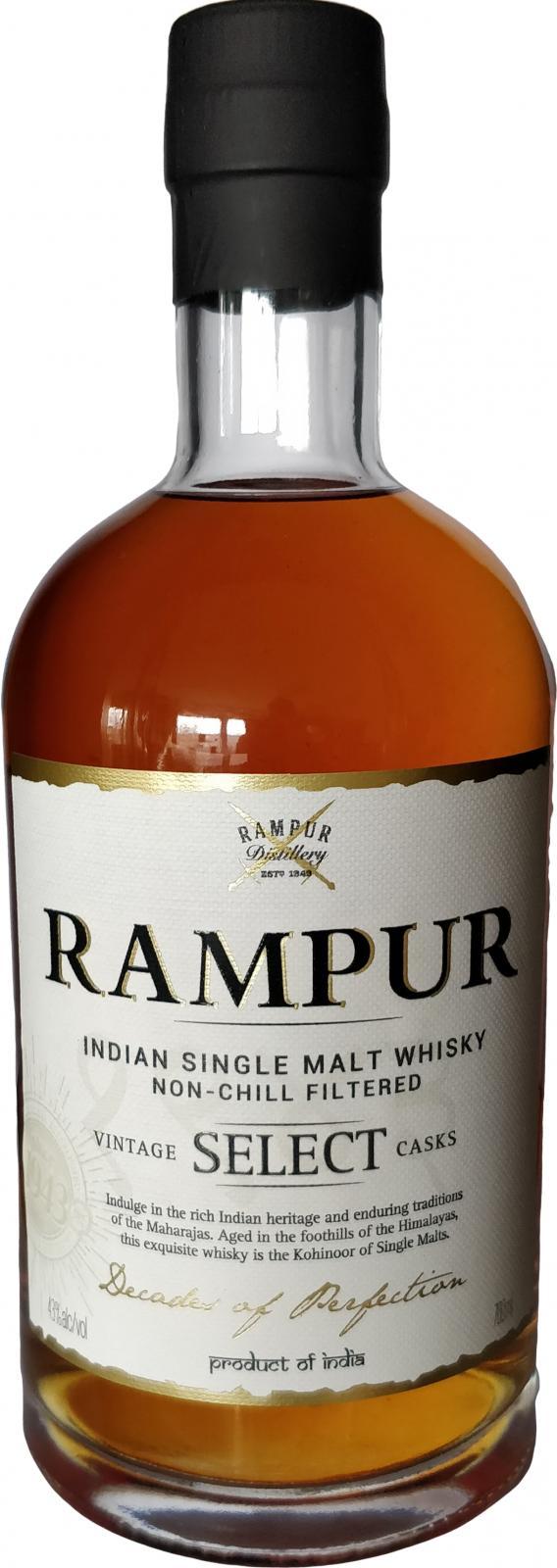 Rampur Vintage Select Casks  Indian Single Malt Whisky