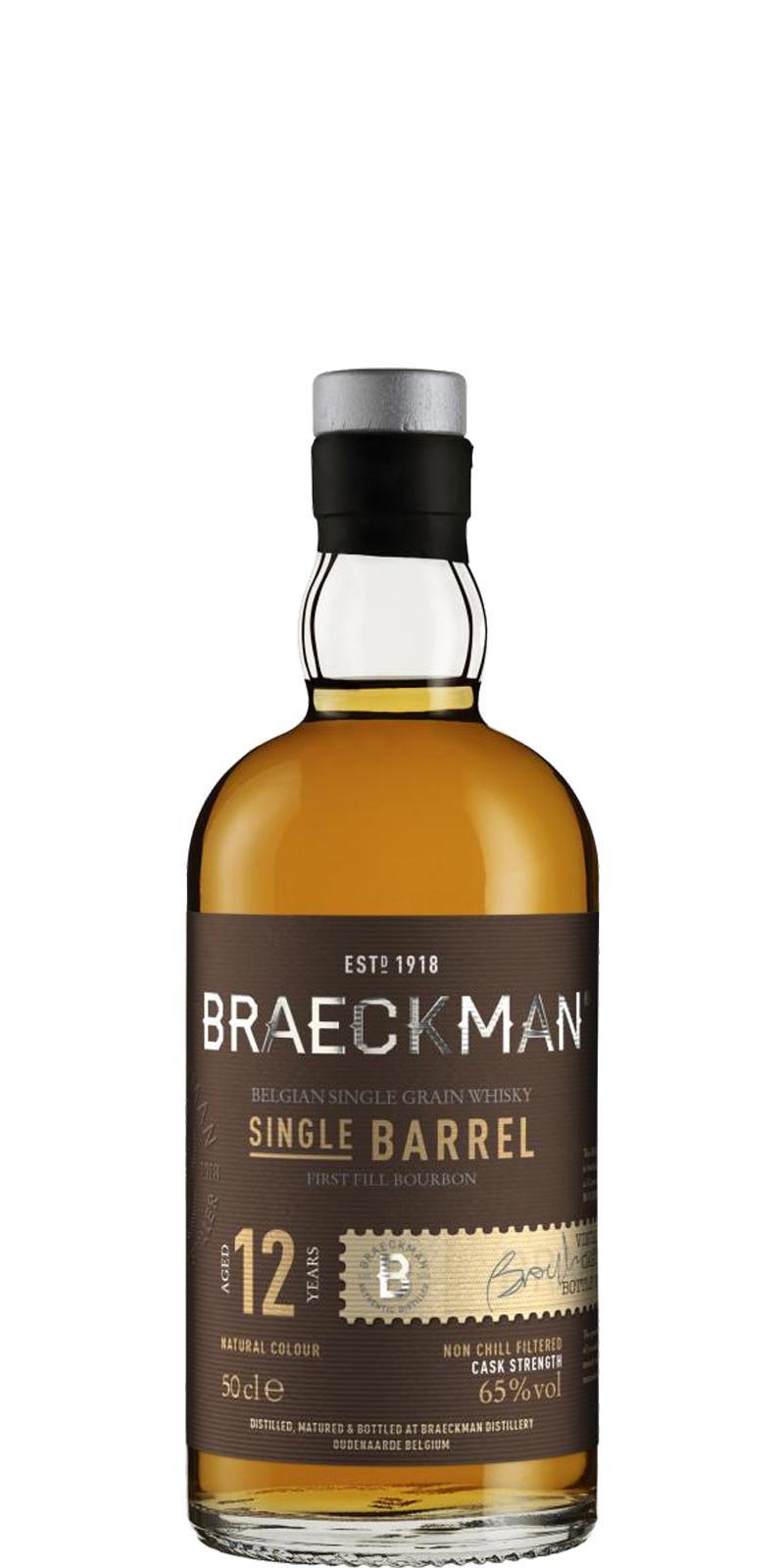 Braeckman Distillers 12-year-old Single Barrel - Cask Strength