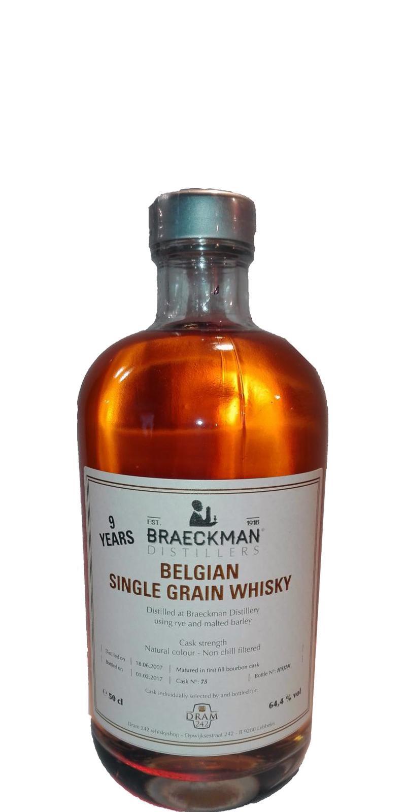 Braeckman Distillers 2007 D242 Belgian Single Grain Whisky