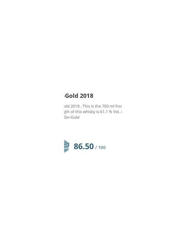 Sin-Gold 2018  Erstabfüllung
