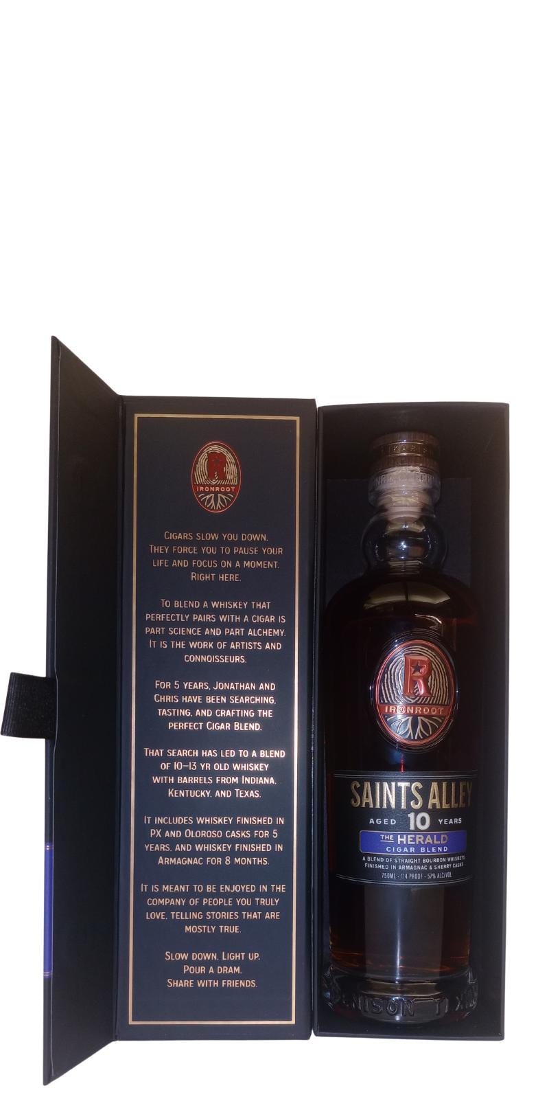 Ironroot 10-year-old  Saints Alley The Herald Cigar Blend