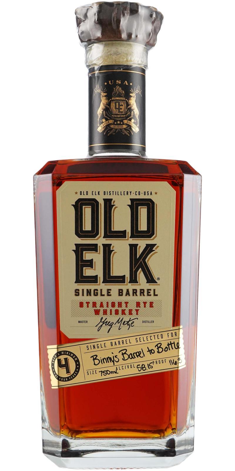 Old Elk Straight Rye Whiskey Single Barrel