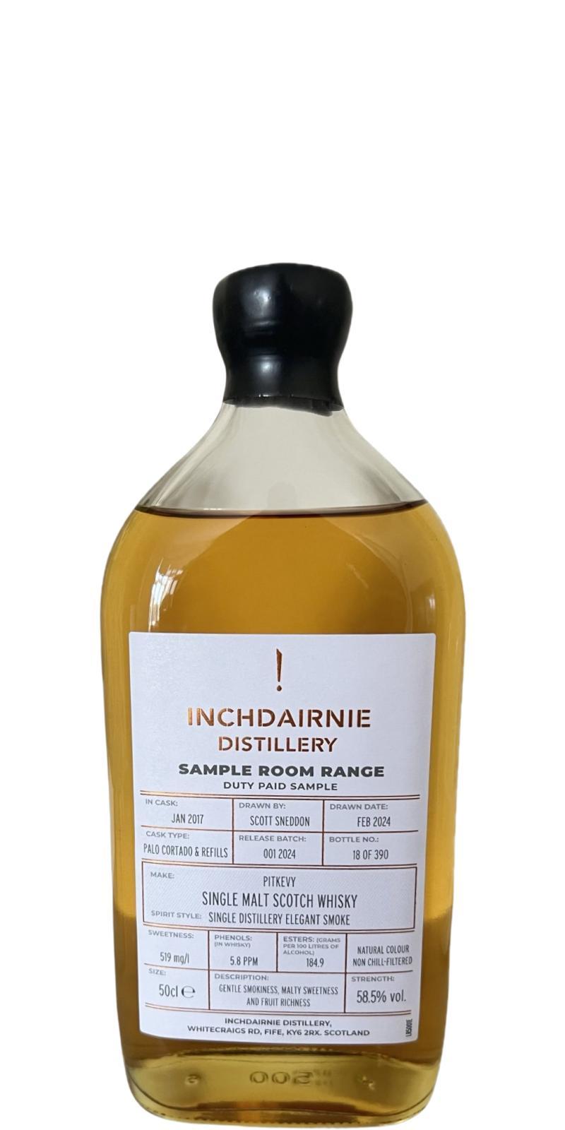 InchDairnie 2017  Sample Room Range - Duty Paid Sample - Pitkevy