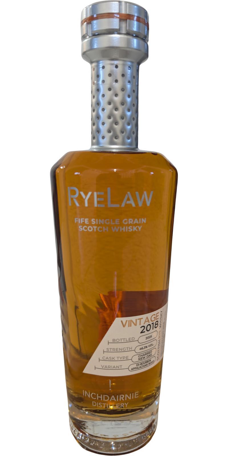 RyeLaw 2018  Fife Single Grain Scotch Whisky