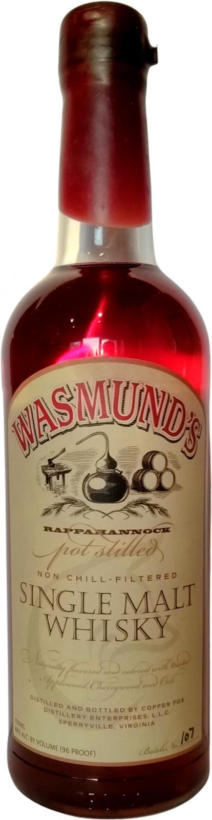 Wasmund's Single Malt Whisky  Rappahannock Pot Stilled