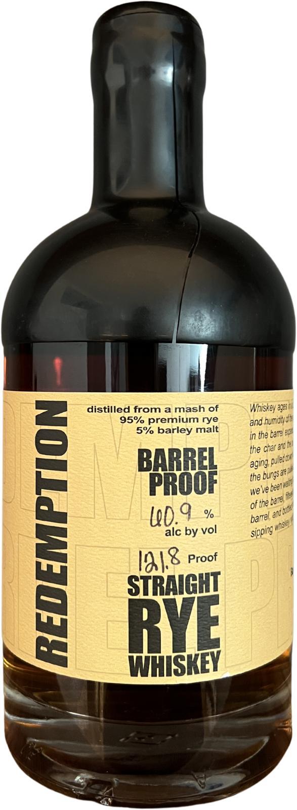 Redemption 06-year-old BBS  Straight Rye Whiskey