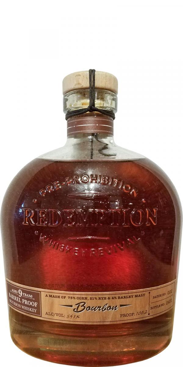 Redemption 09-year-old BBS  Barrel Proof