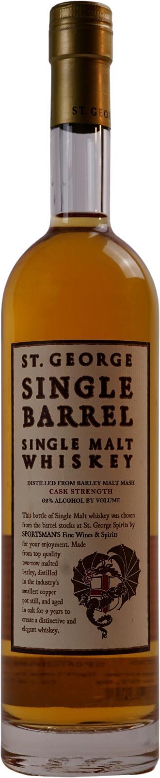 St. George Single Barrel Single Malt Whiskey