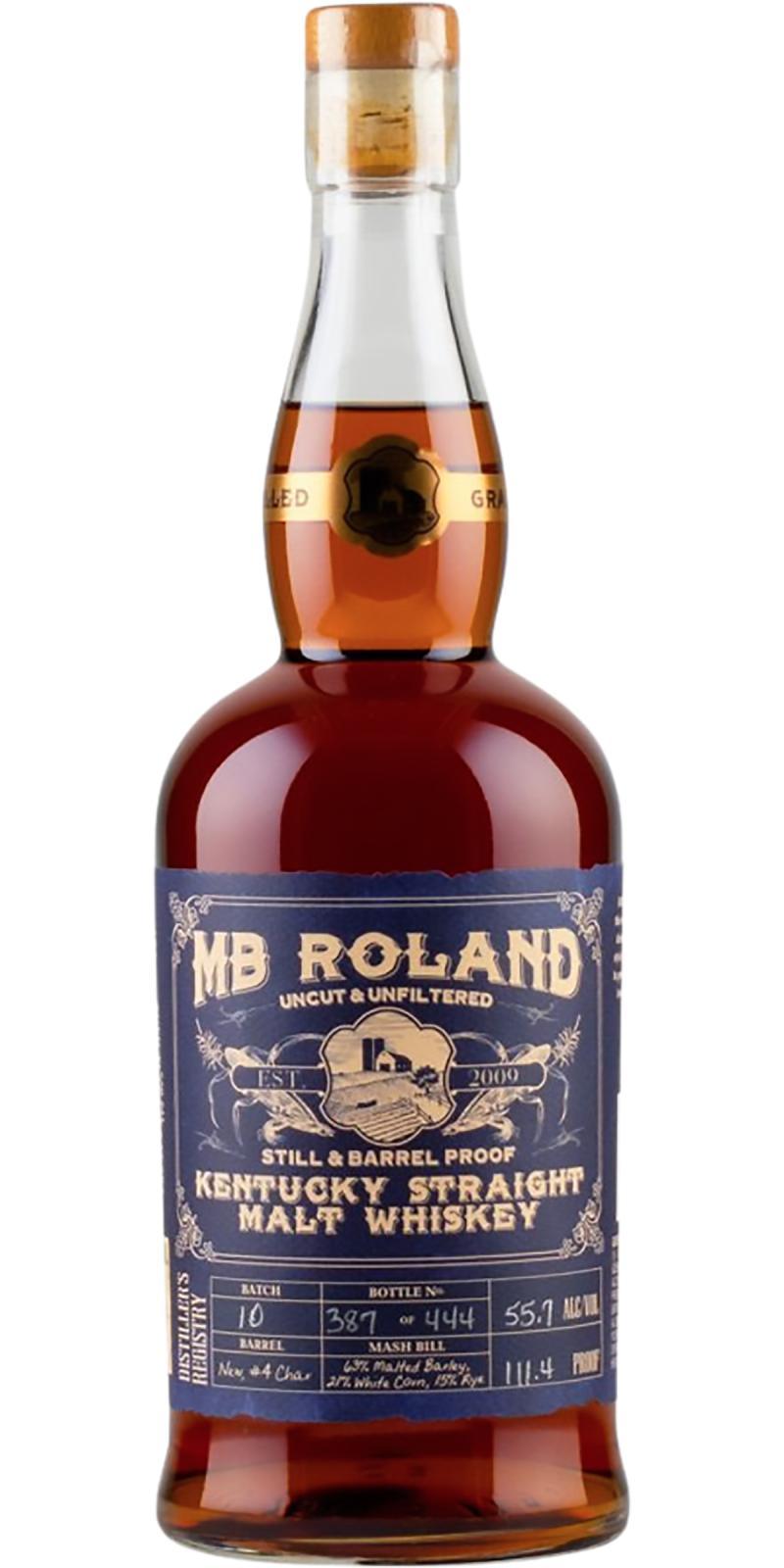 MB Roland Kentucky Straight Malt Whiskey