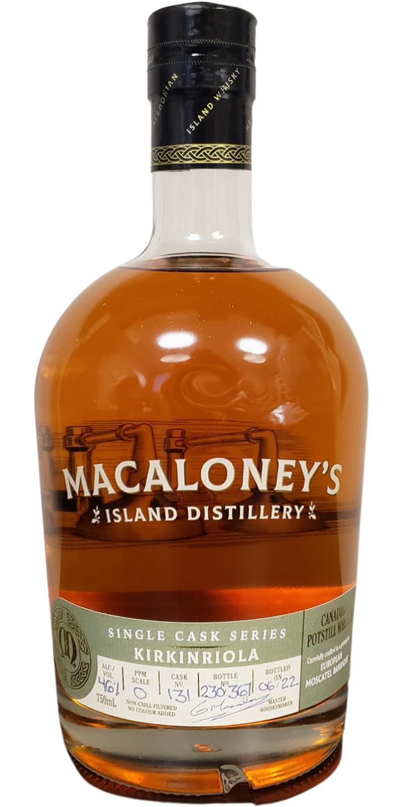 Macaloney's Kirkinriola  Single Cask Series