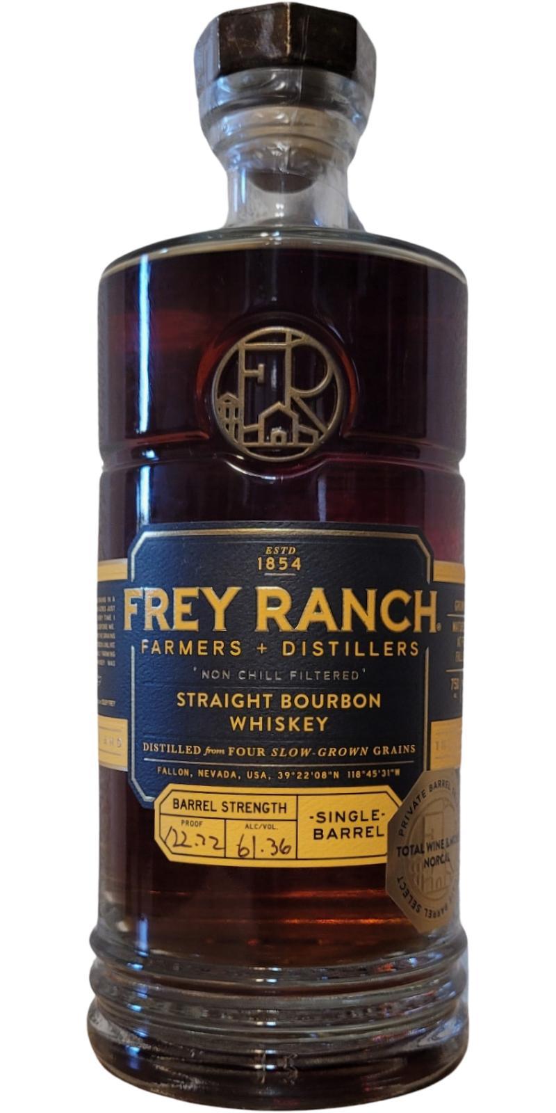 Frey Ranch Straight Bourbon Whiskey  Single Barrel - Barrel Strength