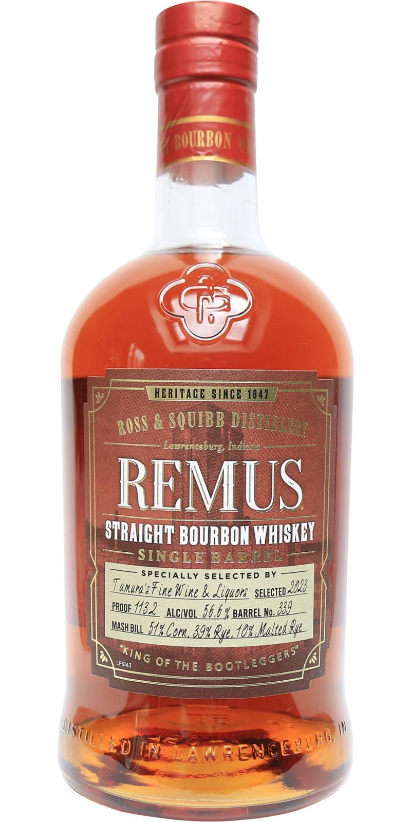 Remus Straight Bourbon Whiskey  Single Barrel Select