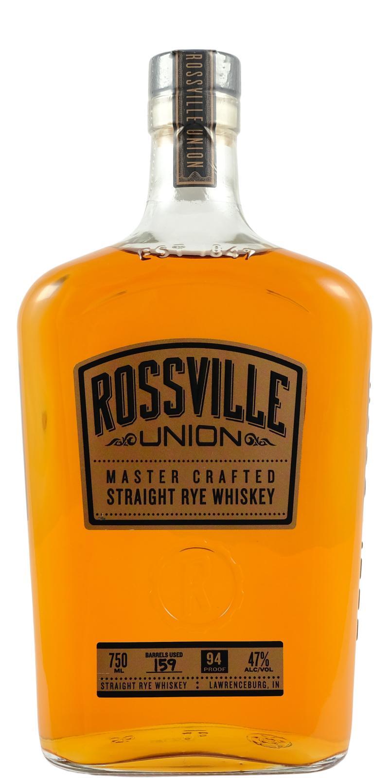 Rossville Union Master Crafted  Straight Rye Whiskey