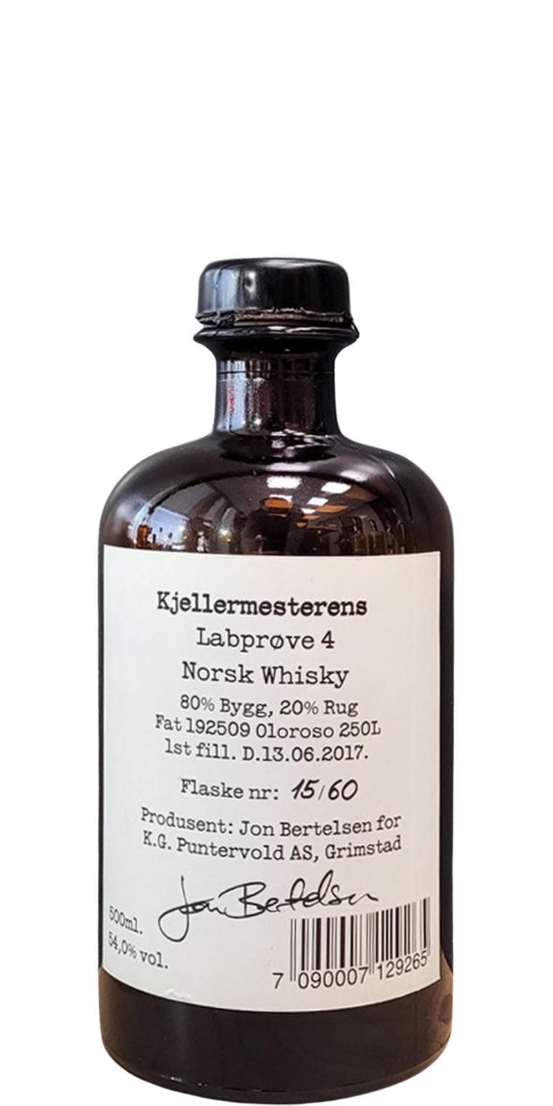 Kjellermesterens Labprøve 4  Norsk Whisky