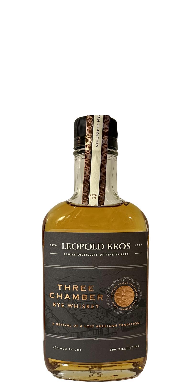 Leopold Bros 08-year-old  Three Chamber Rye Whiskey - Bottled in Bond